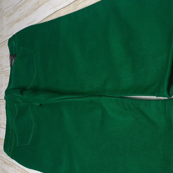 Reve Jeans LSC101 Kelly Green Skinny Ankle Cut Low Rise Size 9 Capris Rolled Hem - Picture 8 of 16